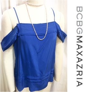 Beautiful Soft Silk Pleat Detail Off-Shoulder Top